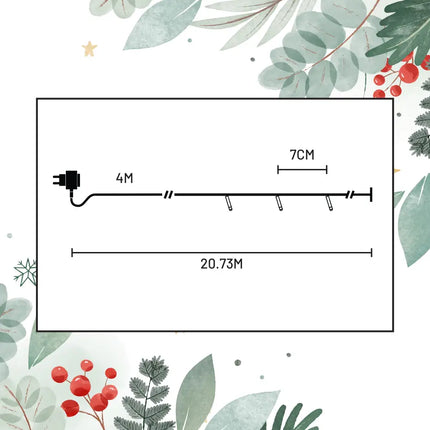 240 LED Fairy Light Chain Clear Cable - 7 Colour Options
