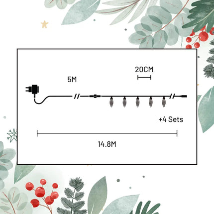 C9 Pinecone 50 LEDs Connectable String Light - 7 Colour Options