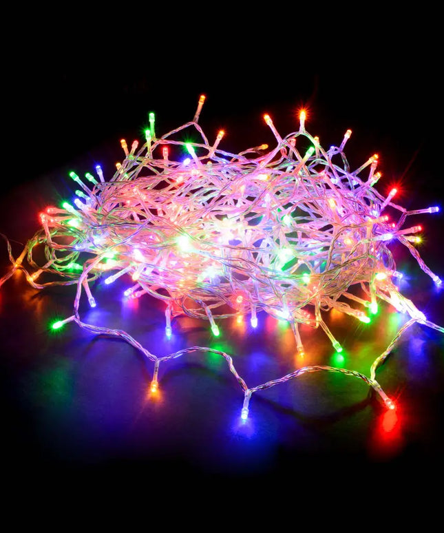 520 LED Connectable Fairy Light Chain Clear Cable - 6 Colour Options