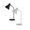 Oriel TARGA desk lamp with USB socket and wireless charging pad.