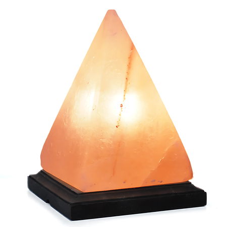 Hand-carved pyramid Himalayan salt lamp made from 100% natural salt with an Australian-standard cord.