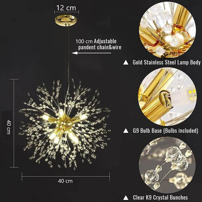 Modern Crystal Chandelier Firework, 8 Lights