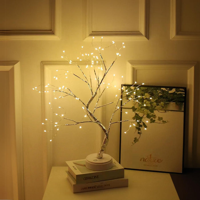 Bonsai Fairy Tree Lights Warm White Wood Desk Lamp