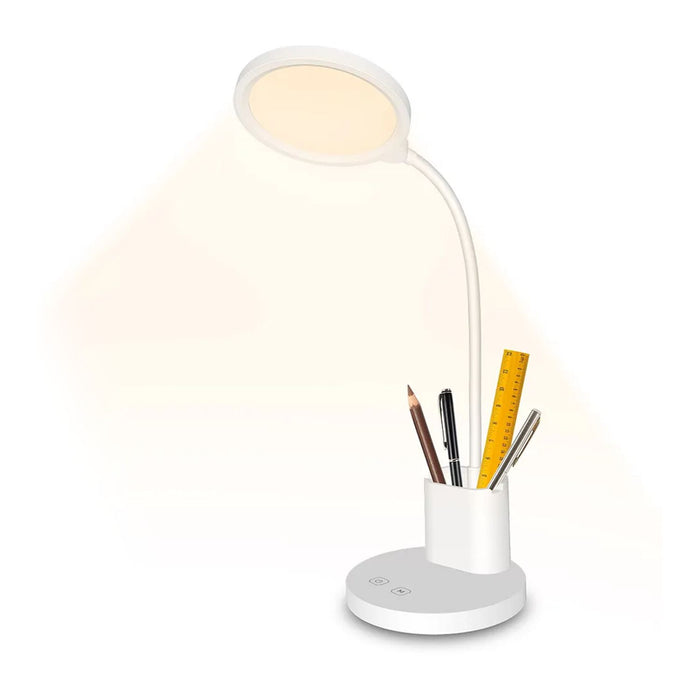 Desk Lamp With Pen And Phone Holder (White)