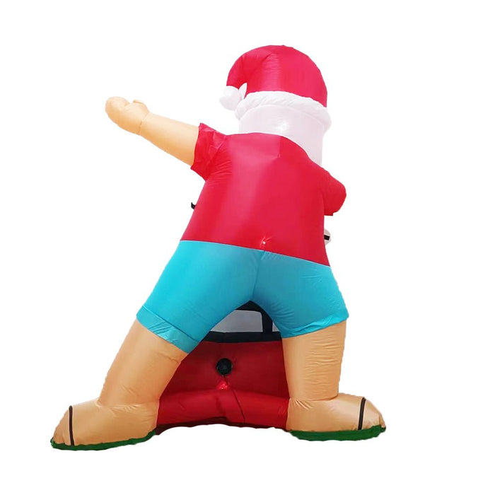 1.8M Inflatable Santa Beach Christmas Lights Radio with Music