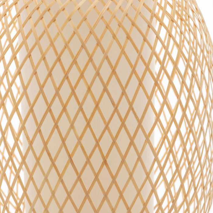 Natural Woven Bamboo Oval Table Lamp Light Shade Boho Tropical Coastal