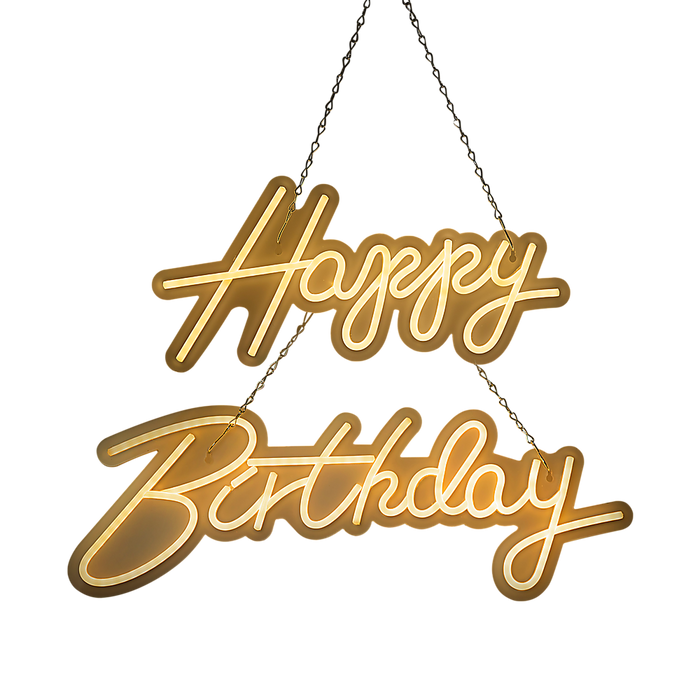 Happy Birthday Neon Sign Hanging Glowing Party Decoration