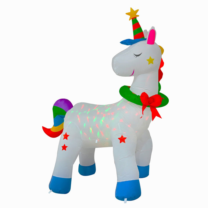 1.8M Unicorn RGB Disco Light Christmas Inflatable