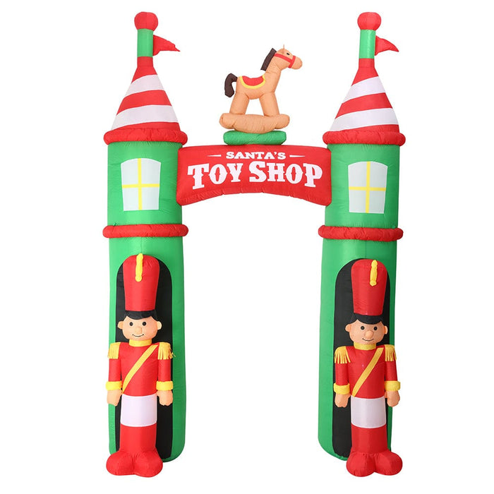 300cm Christmas Decoration Inflatable Santa Toy Shop Arch with LED