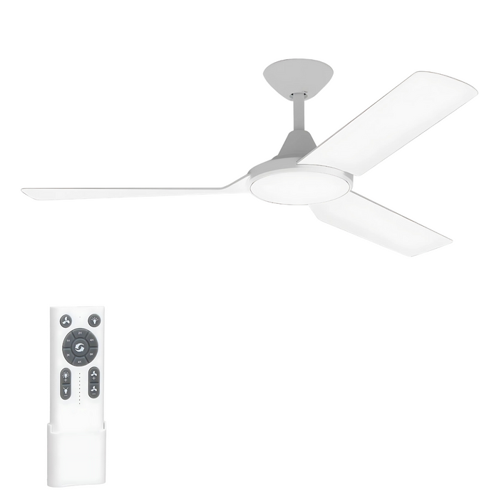 Domus AXIS 48” White DC Ceiling Fan – modern 3-blade fan with energy-efficient motor