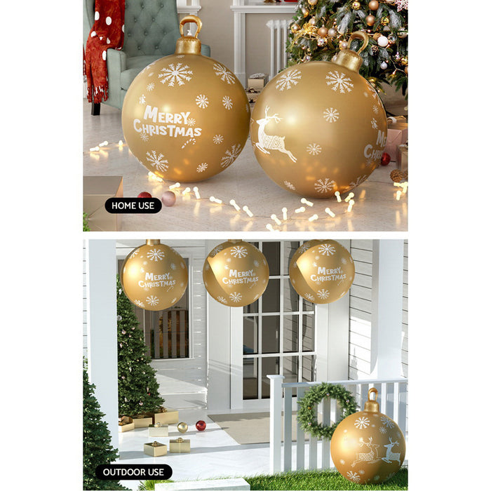 60cm Christmas Inflatable Ball Bauble Outdoor Decoration Gold