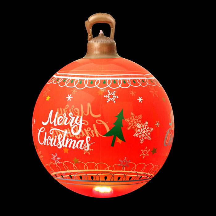 60cm Christmas Inflatable Ball Led Illuminated Decoration Red