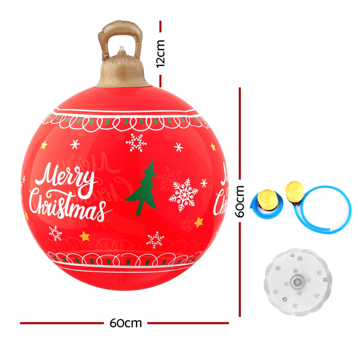 60cm Christmas Inflatable Ball Led Illuminated Decoration Red