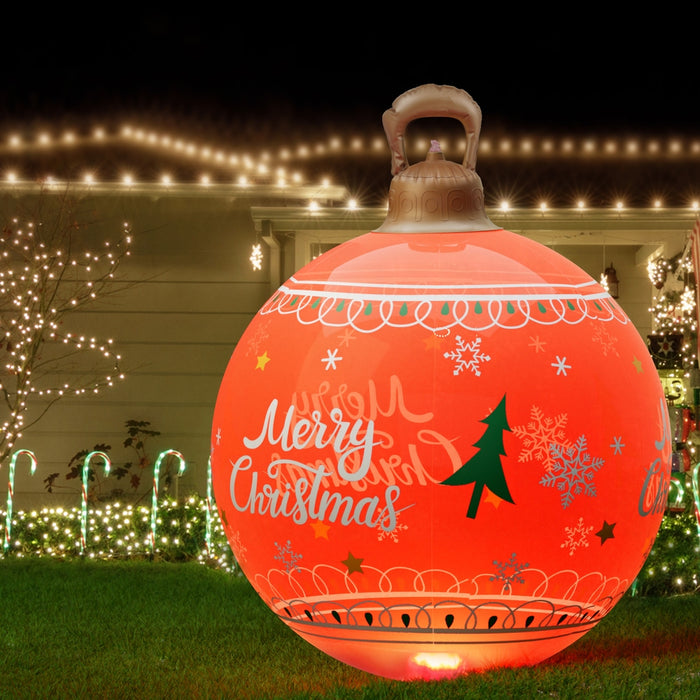 60cm Christmas Inflatable Ball Led Illuminated Decoration Red