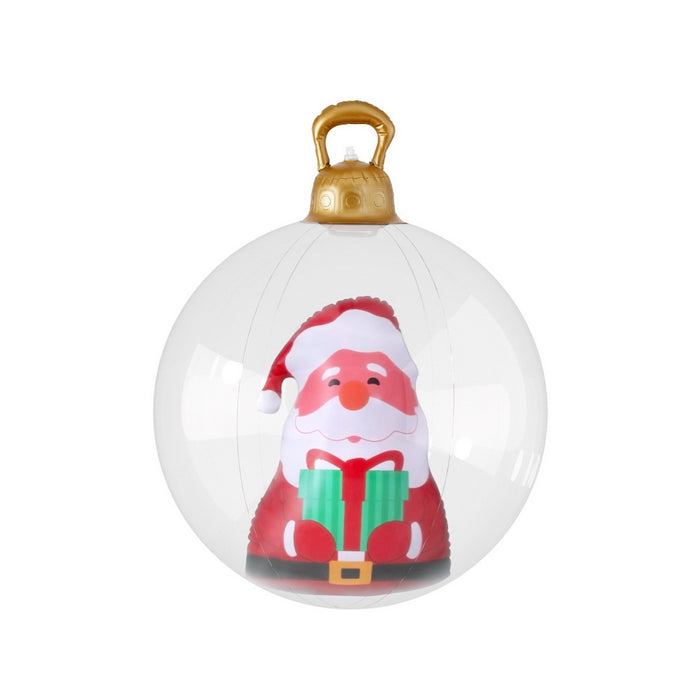 60cm Christmas Giant Bauble Inflatable Santa Decoration Clear