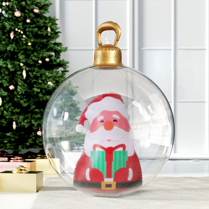 60cm Christmas Giant Bauble Inflatable Santa Decoration Clear