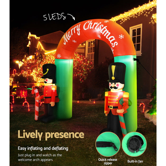 3M Christmas Inflatable Archwary Nutcracker Illuminated Decorations