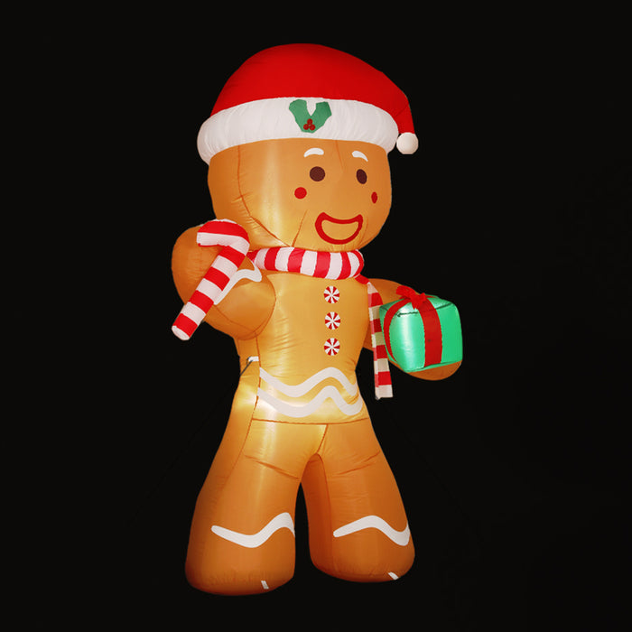 2.4M Christmas Inflatable Gingerbread Man Illuminated Decorations