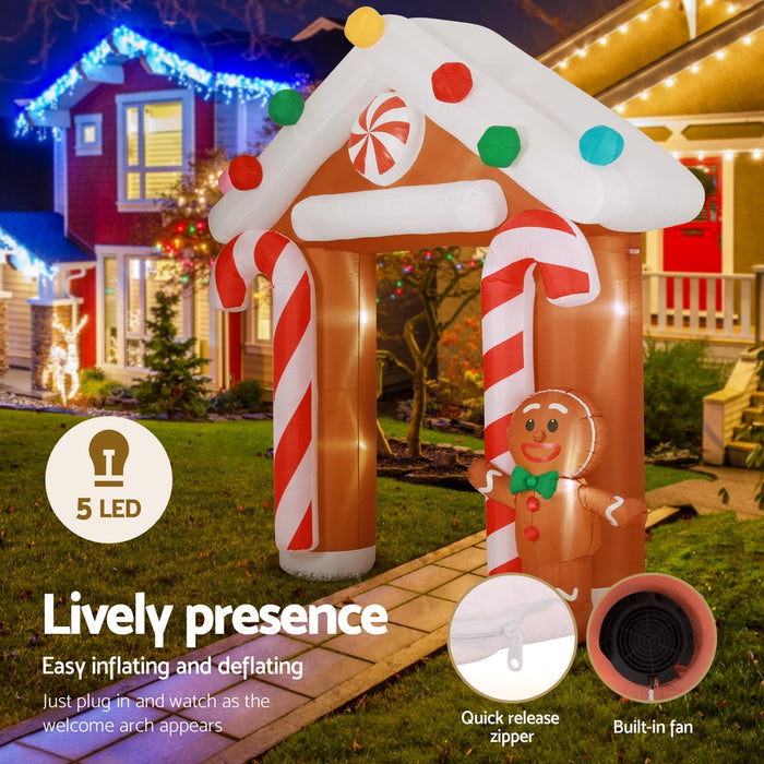 2.8M Christmas Inflatable Archwary Ginger Illuminated Decorations