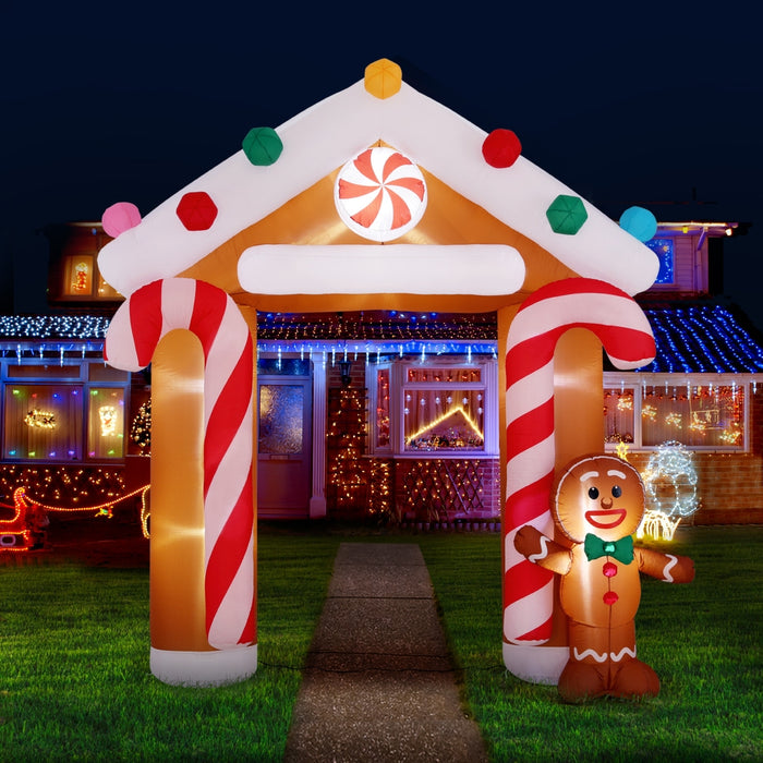 2.8M Christmas Inflatable Archwary Ginger Illuminated Decorations