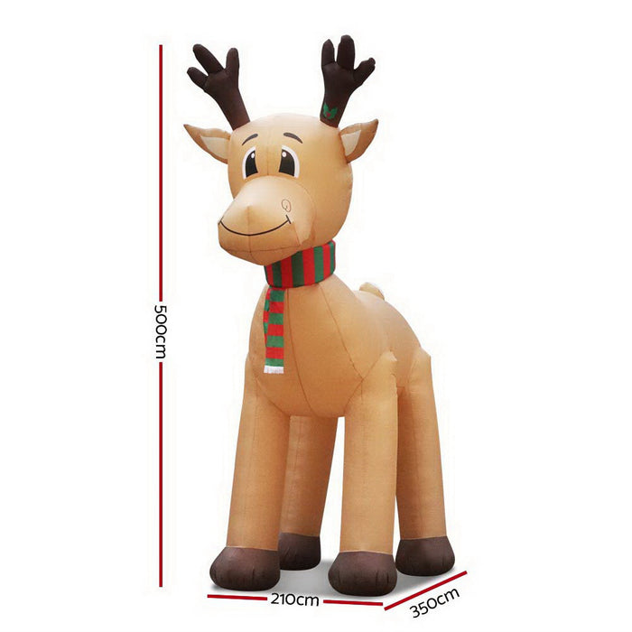 5M Gigantic Christmas Inflatable Reindeer Illuminated Decorations