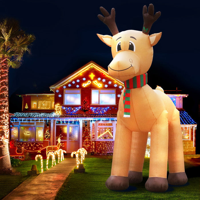 5M Gigantic Christmas Inflatable Reindeer Illuminated Decorations