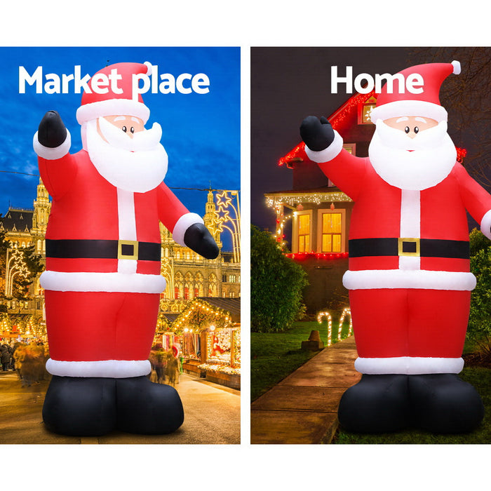 5M Gigantic Christmas Inflatable Santa LED Illuminated Decorations