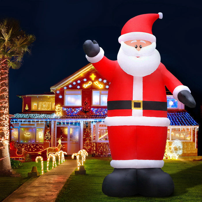 5M Gigantic Christmas Inflatable Santa LED Illuminated Decorations