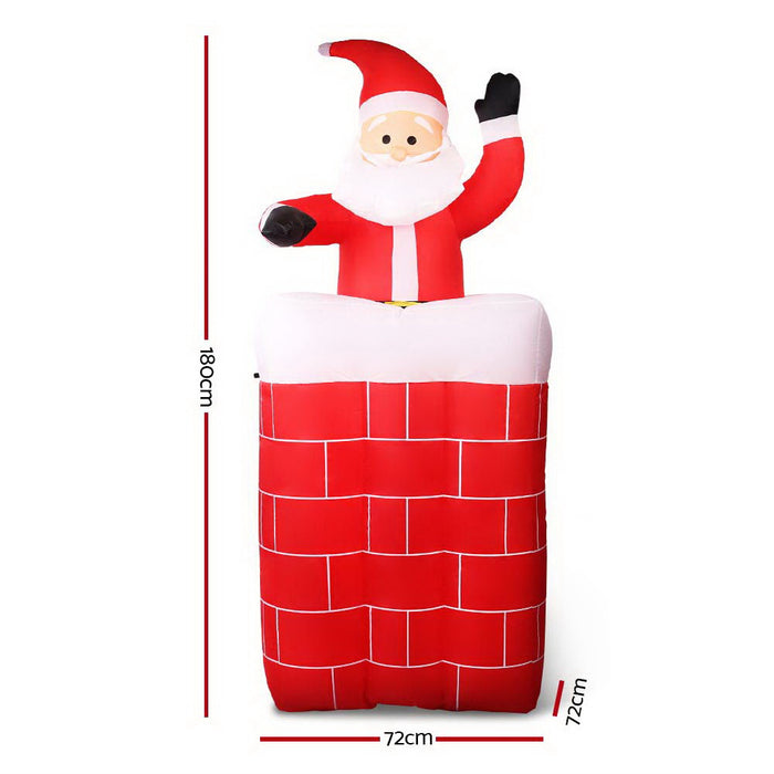 1.8M Christmas Inflatable Santa Pop Up Illuminated Decorations