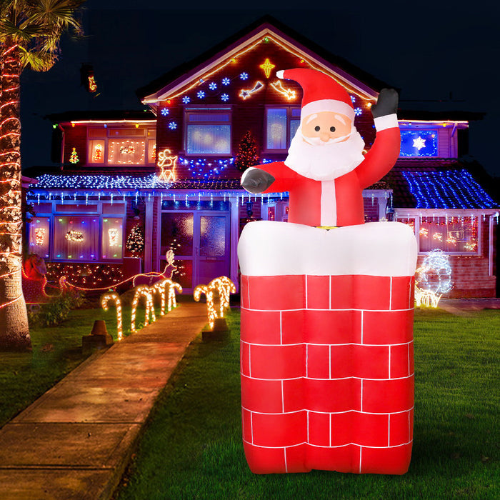 1.8M Christmas Inflatable Santa Pop Up Illuminated Decorations