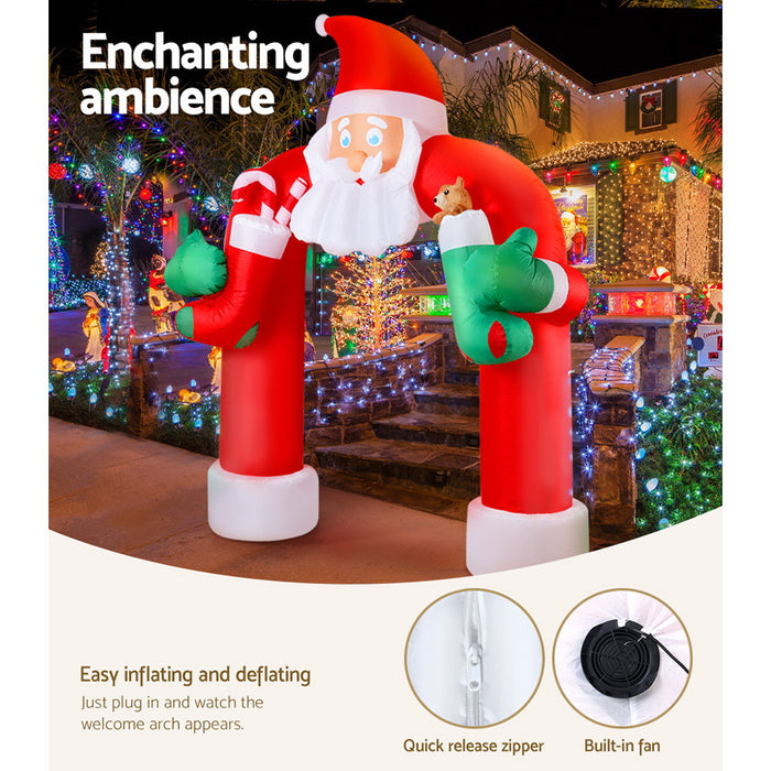 3M Christmas Inflatable Santa Archway Outdoor Decorations with Lights