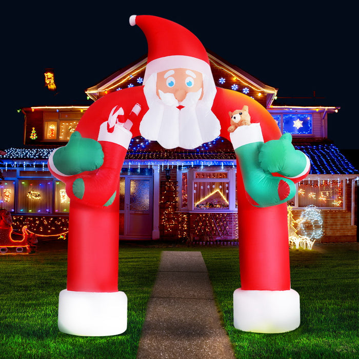 3M Christmas Inflatable Santa Archway Outdoor Decorations with Lights