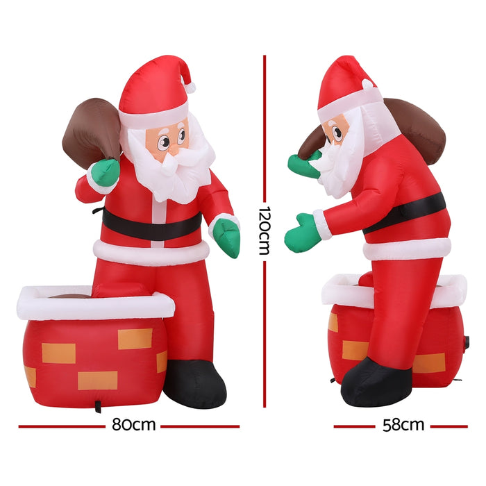 1.2M Christmas Inflatable Santa Illuminated Decorations