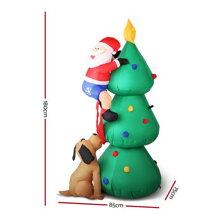 1.8M Christmas Inflatable Santa Tree Illuminated Decorations