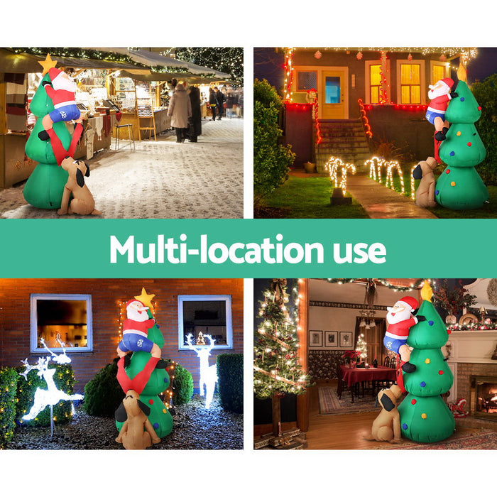 1.8M Christmas Inflatable Santa Tree Illuminated Decorations