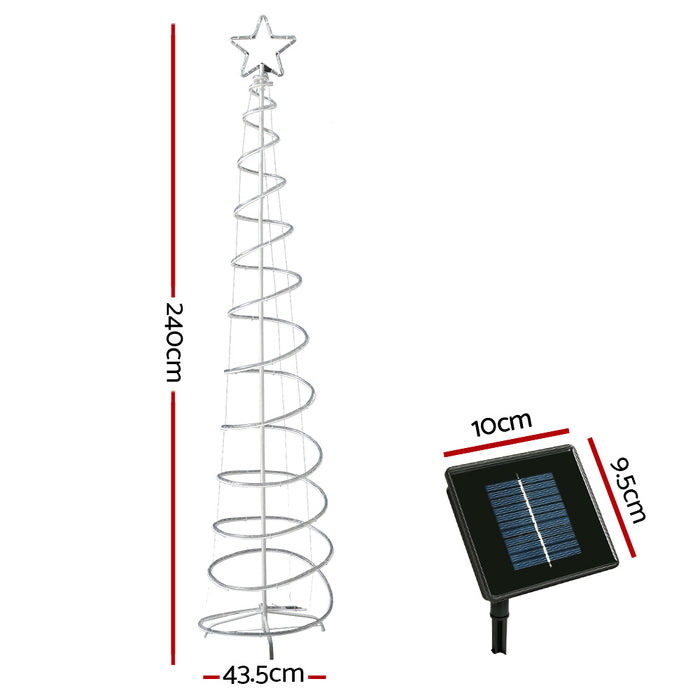 2.4M Christmas Tree LED Solar Motif Lights