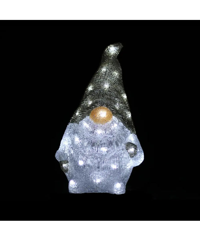 Acrylic Grey Santa Gonk - H40cm-Christmas Figure-Lexi Lighting