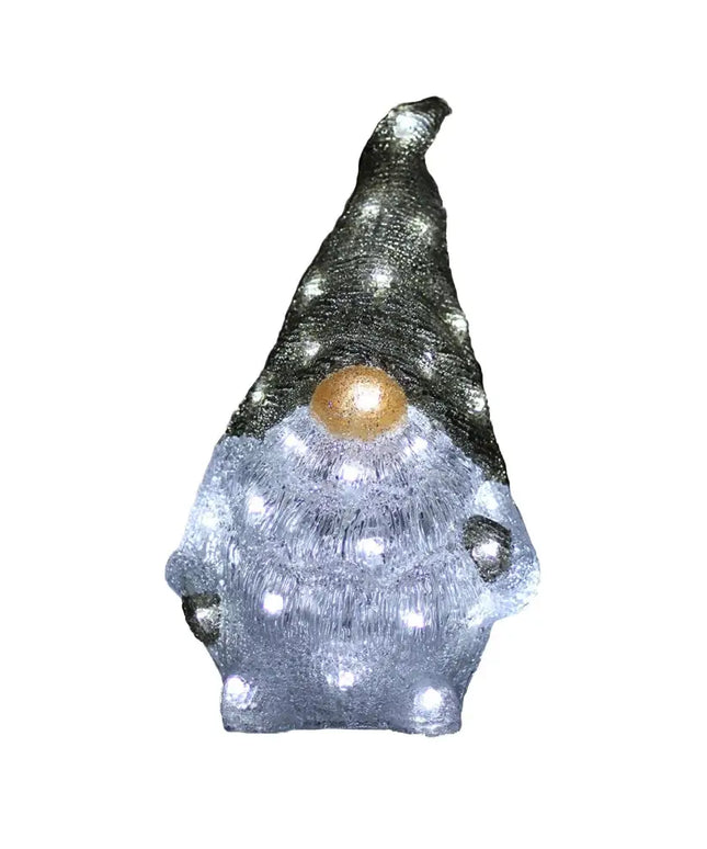 Acrylic Grey Santa Gonk - H40cm-Christmas Figure-Lexi Lighting