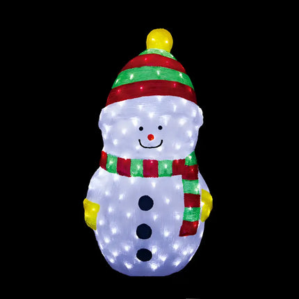 Acrylic LED Snowman - 2 Size - Xmas Outdoor Decoration - 90cm - Christmas Figure