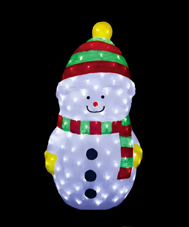 Acrylic LED Snowman - 2 Size - Xmas Outdoor Decoration - 90cm - Christmas Figure