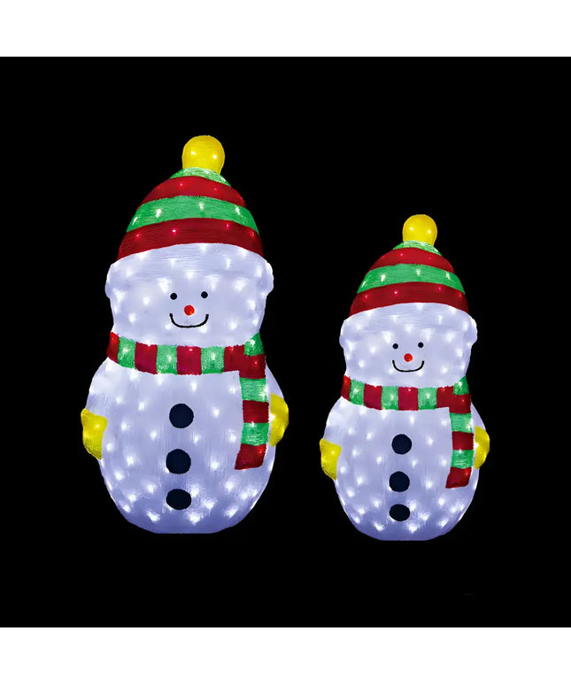 Acrylic LED Snowman - 2 Size - Xmas Outdoor Decoration - Christmas Figure