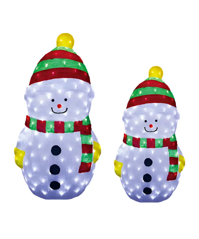 Acrylic LED Snowman - 2 Size - Xmas Outdoor Decoration - Christmas Figure