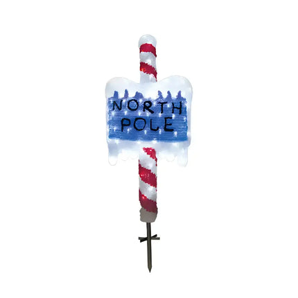 Acrylic North Pole Sign w/ Metal Floor Sticker - H100cm - Christmas Figure