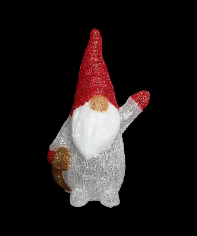 Acrylic Red Santa Waving Hand Gonk - H40cm-Christmas Figure-Lexi Lighting