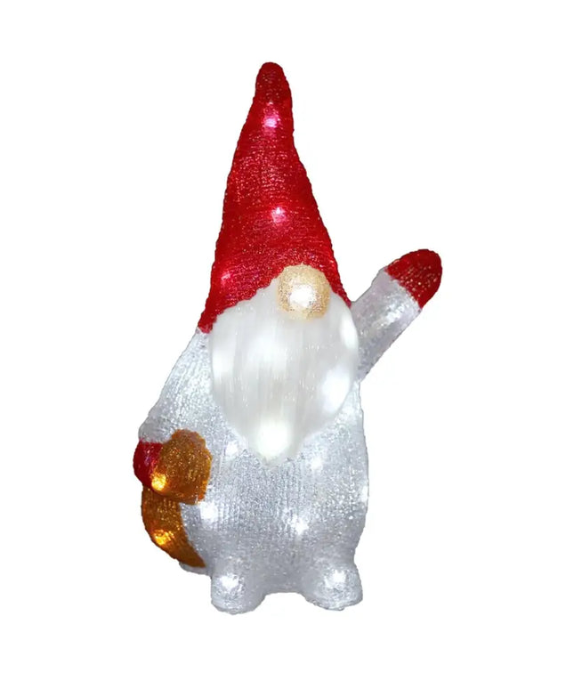 Acrylic Red Santa Waving Hand Gonk - H40cm-Christmas Figure-Lexi Lighting