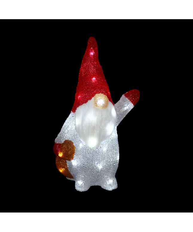 Acrylic Red Santa Waving Hand Gonk - H40cm-Christmas Figure-Lexi Lighting