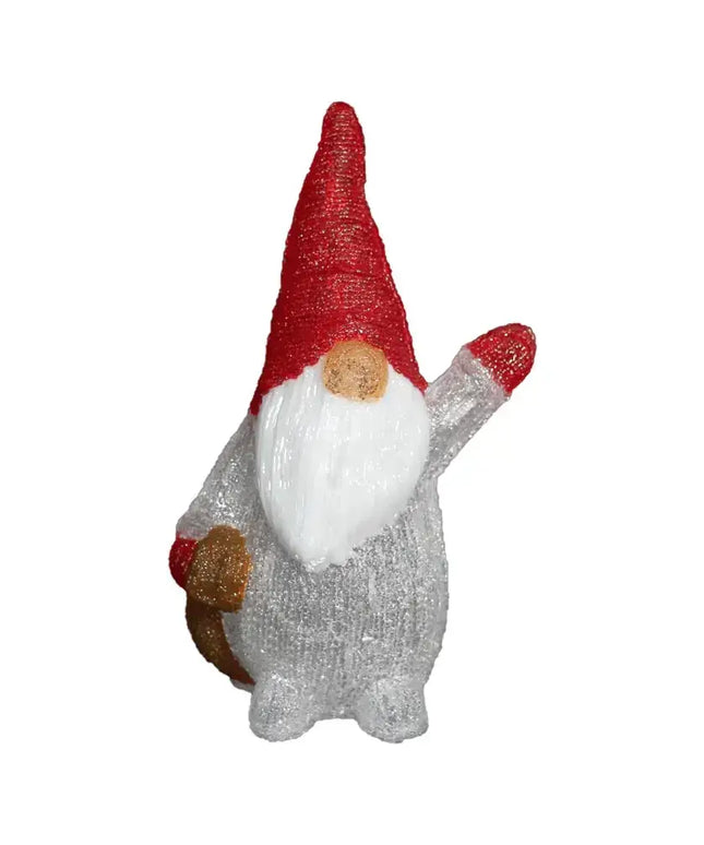 Acrylic Red Santa Waving Hand Gonk - H40cm-Christmas Figure-Lexi Lighting