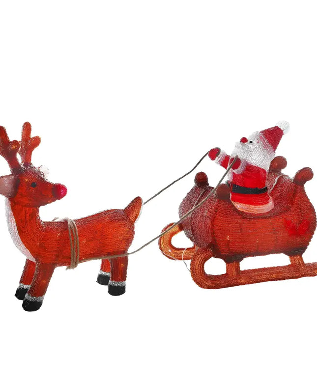 Acrylic Santa Sleigh with Reindeer