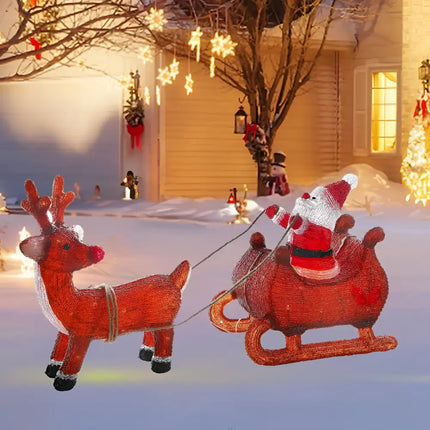 Acrylic Santa Sleigh with Reindeer
