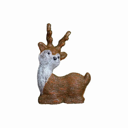 Acrylic Sitting Cute Reindeer - H40cm-Christmas Figure-Lexi Lighting